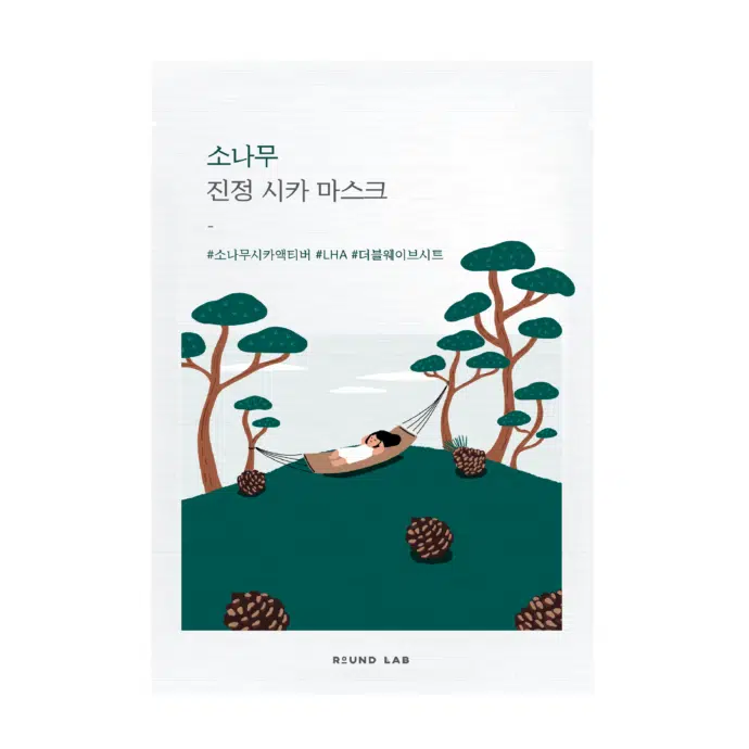 Заспокійлива тканинна маска з екстрактом голок сосни Pine Calming Cica Mask Sheet від ROUND LAB