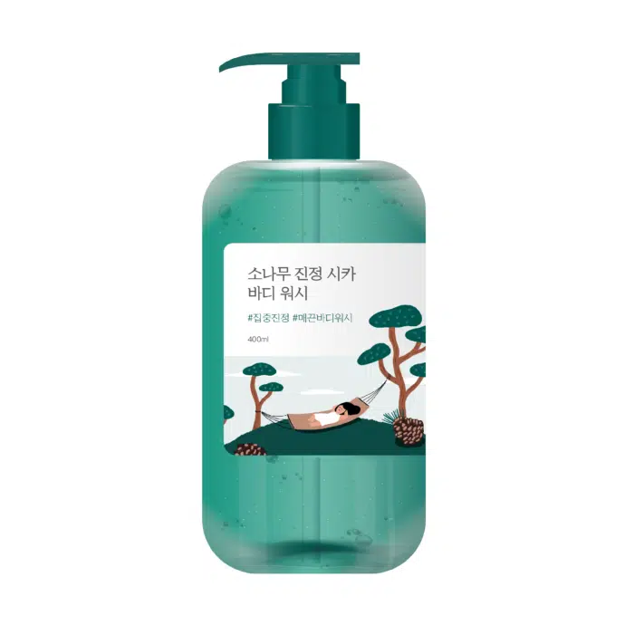 Заспокійливий гель для душу з екстрактом голок сосни Pine Calming Cica Body Wash від ROUND LAB