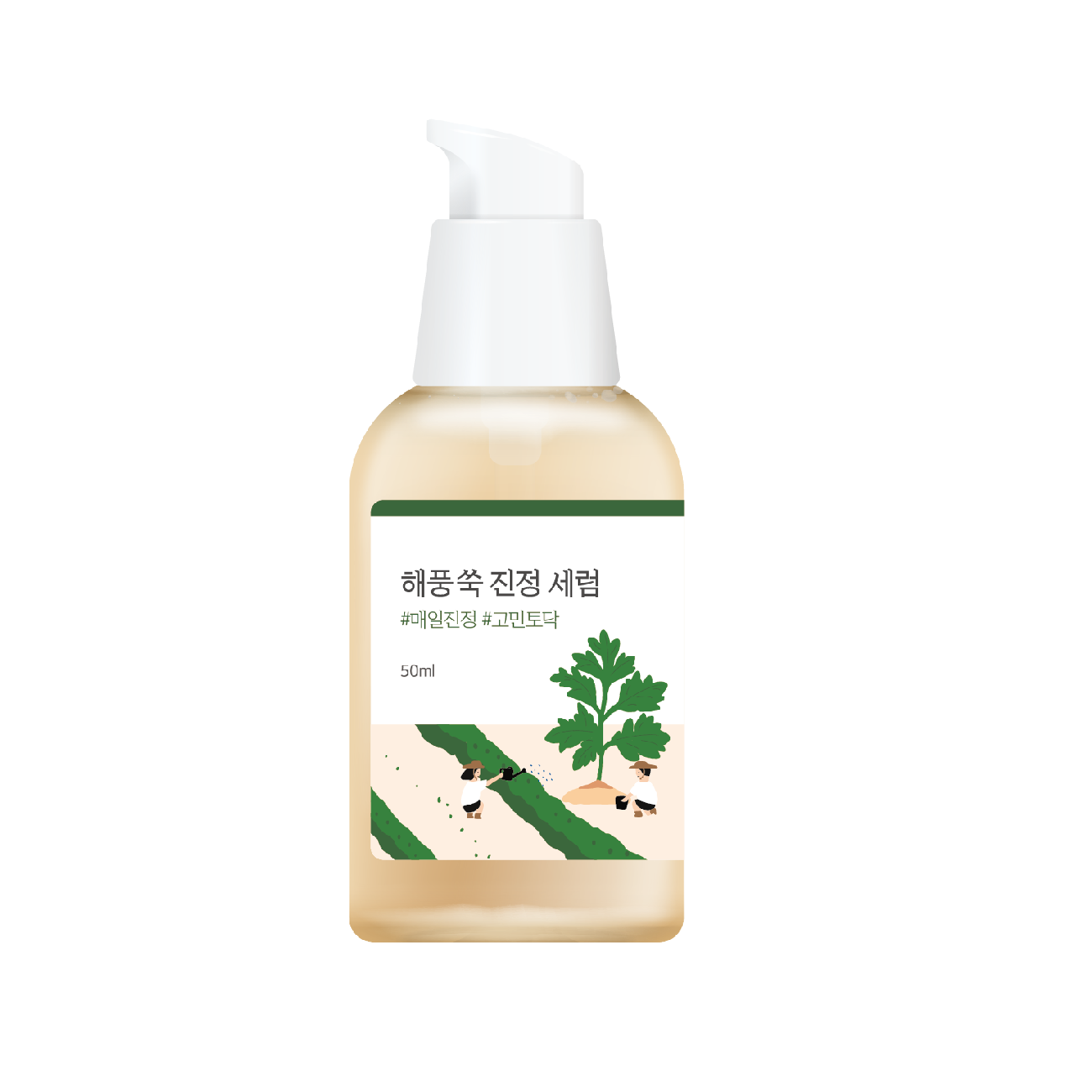 Заспокійлива сироватка з морським полином Mugwort Calming Serum від ROUND LAB