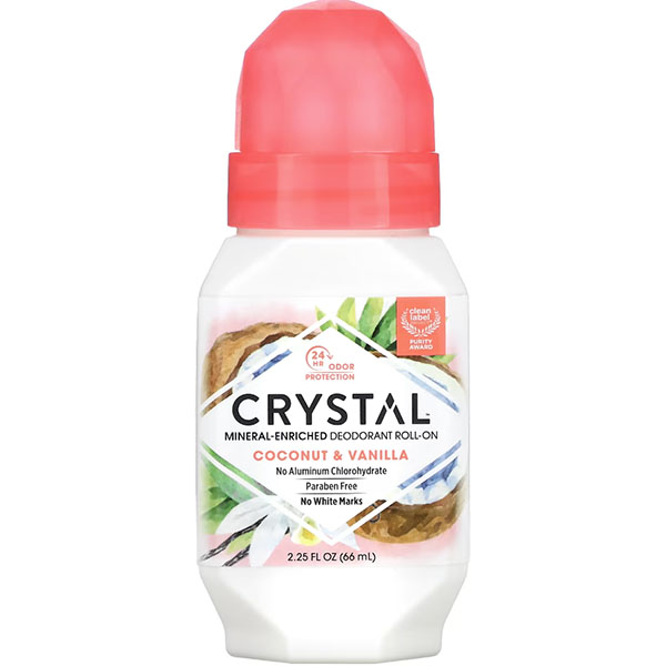 Кульковий дезодорант CRYSTAL, збагачений мінералами, аромат кокос-ваніль