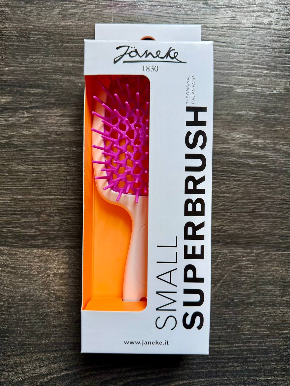 Гребінець SMALL SUPER BRUSH біла з фуксією від Janeke - Зображення 2