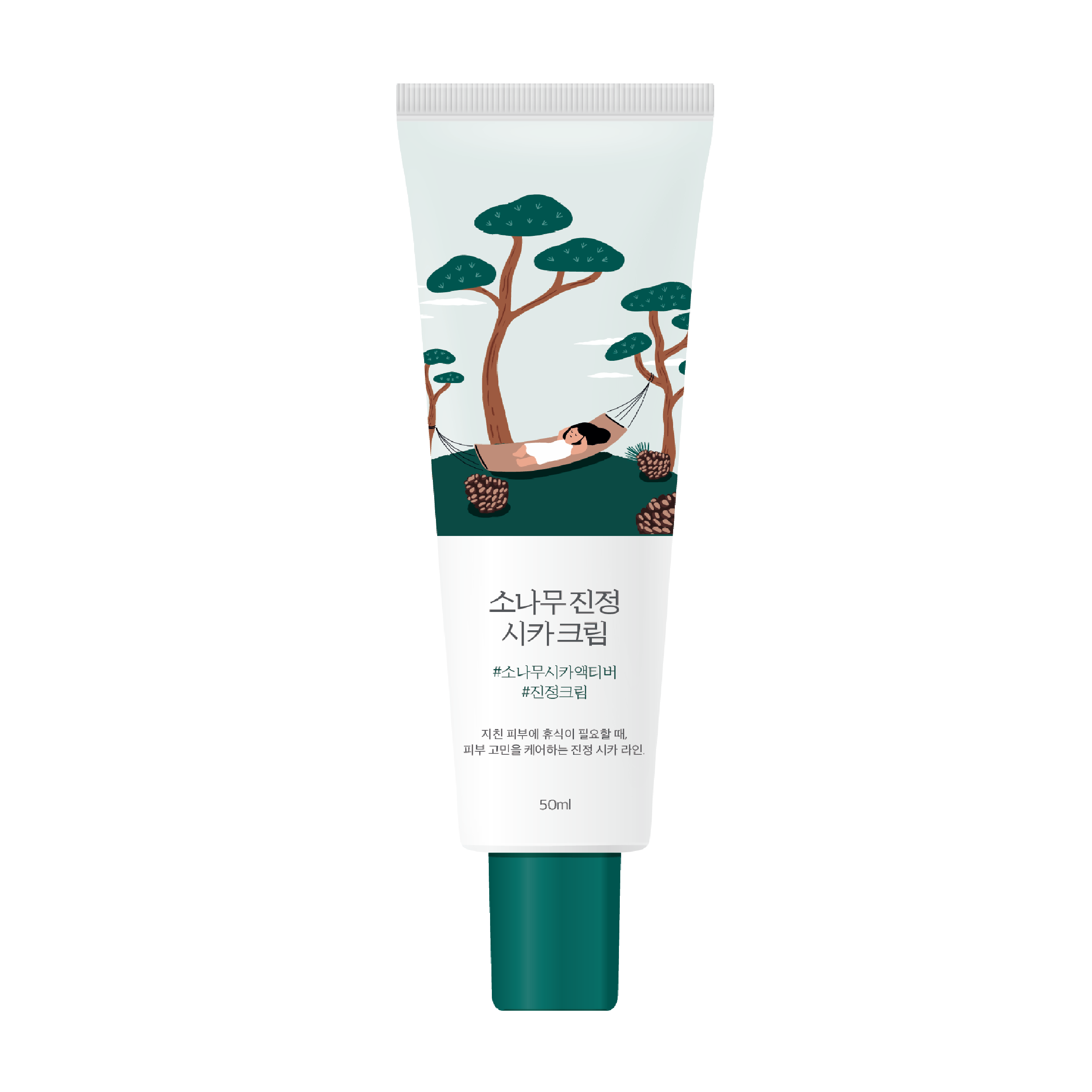 Заспокійливий крем з екстрактом голок сосни Pine Calming Cica Cream від ROUND LAB